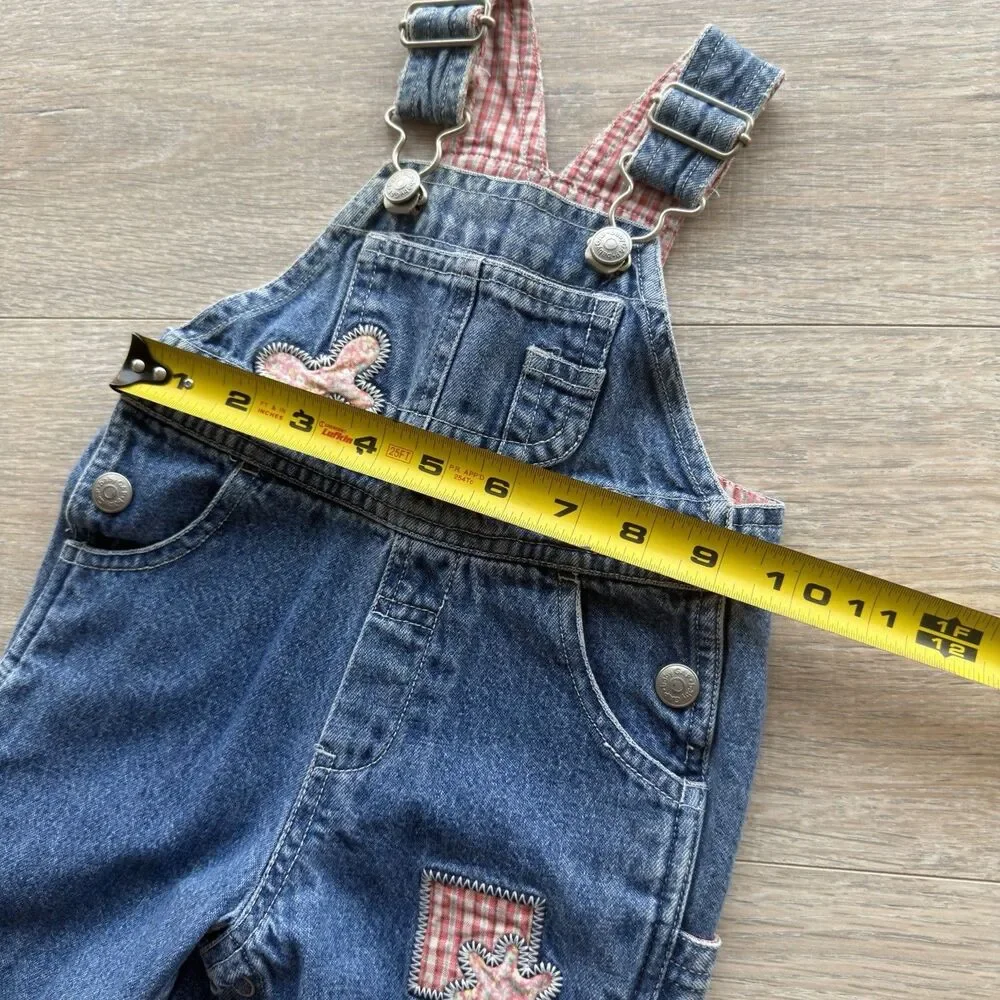 Baby Gap 0-3 Months Denim Overalls Y2K Patchwork Vintage Cottagecore Girly Retro